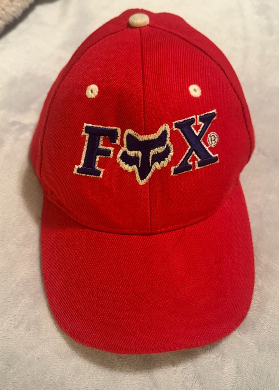 Fox Racing Strap Back Baseball Hat Cap wool Red embroidered